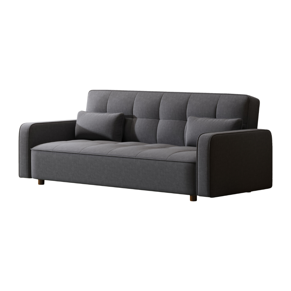 canapé convertible 3 places en tissu copenhague fond blanc 3 quarts concept usine gris