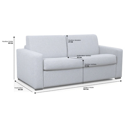 Canapé convertible 3 places CONVERTIBLE CENTER Verone en Tweed Ecru