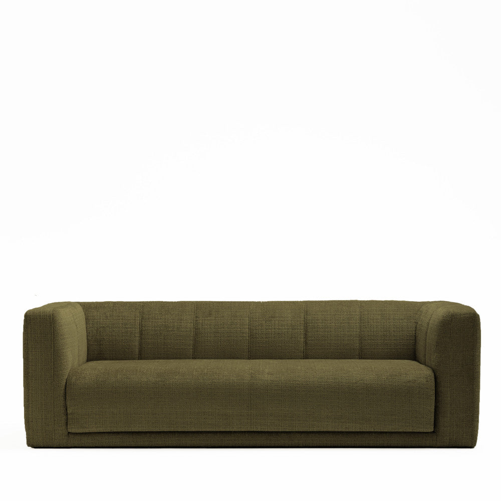 Canapé convertible DRAWER Danaë 4 places en tissu chenille vert