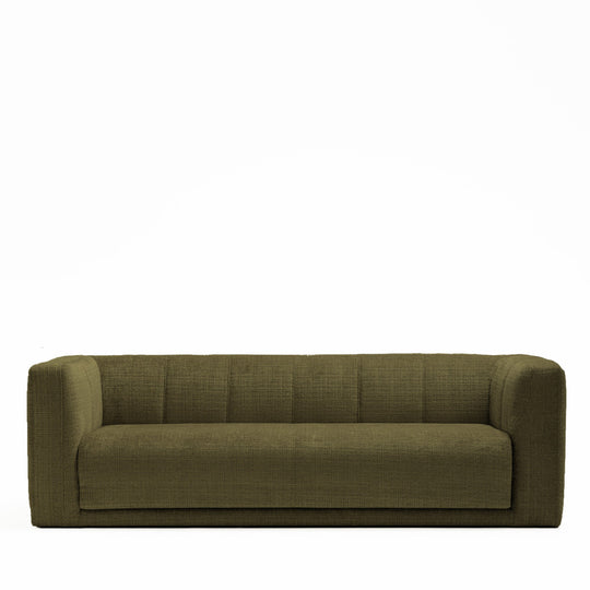 Canapé convertible DRAWER Danaë 4 places en tissu chenille vert