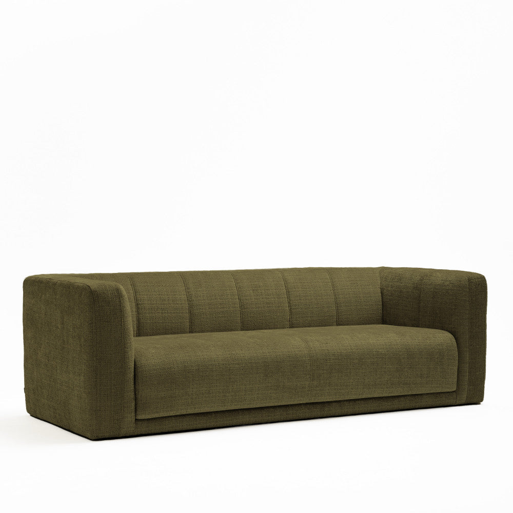 Canapé convertible DRAWER Danaë 4 places en tissu chenille vert