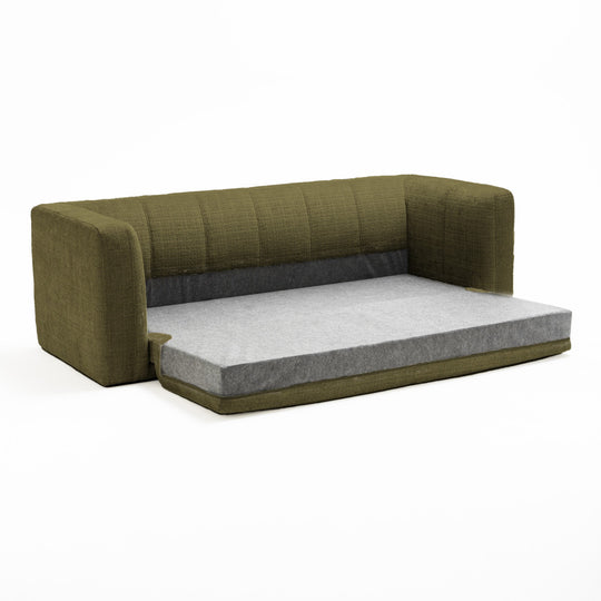 Canapé convertible DRAWER Danaë 4 places en tissu chenille vert