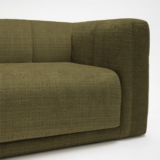 Canapé convertible DRAWER Danaë 4 places en tissu chenille vert