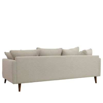 Canapé convertible DRAWER Villabon 4 places en tissu naturel pieds bois foncé