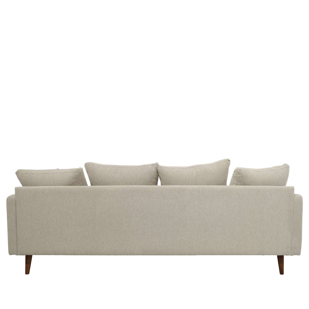 Canapé convertible DRAWER Villabon 4 places en tissu naturel pieds bois foncé