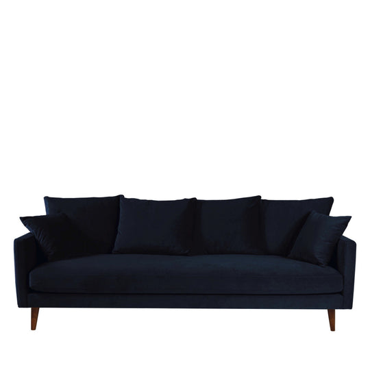 Canapé convertible Drawer Villabon 4 places en velours bleu marine