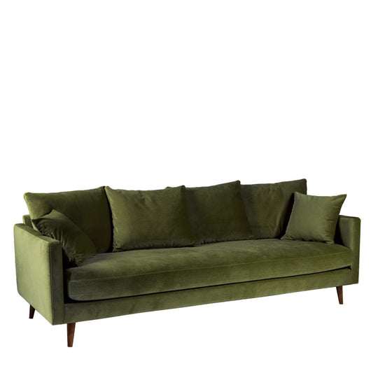 Canapé convertible Drawer Villabon 4 places en velours Vert olive