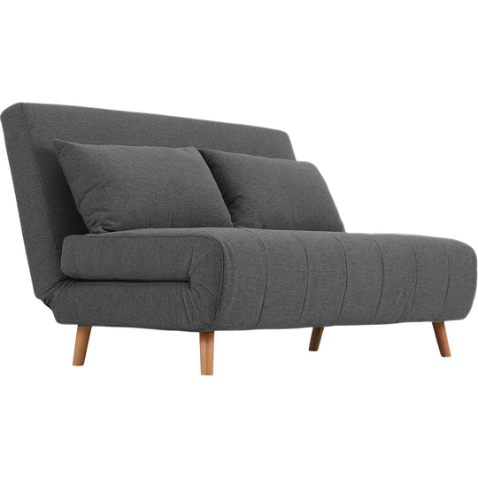 Canapé convertible ALINEA Noli 2 places en tissu gris anthracite