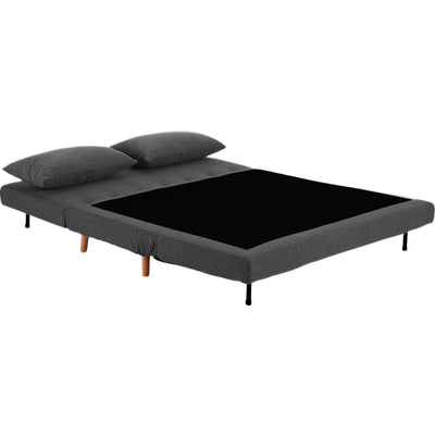 Canapé convertible ALINEA Noli 2 places en tissu gris anthracite