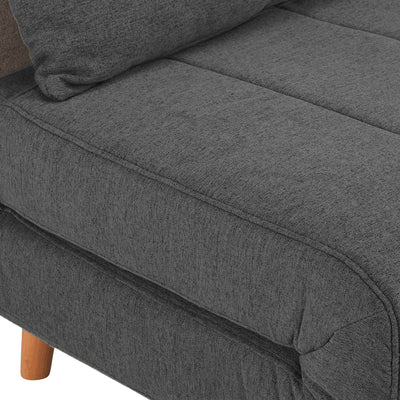 Canapé convertible ALINEA Noli 2 places en tissu gris anthracite