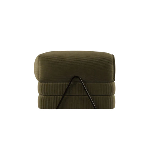 Canapé convertible BEST MOBILIER Poppy 3 places en velours côtelé vert