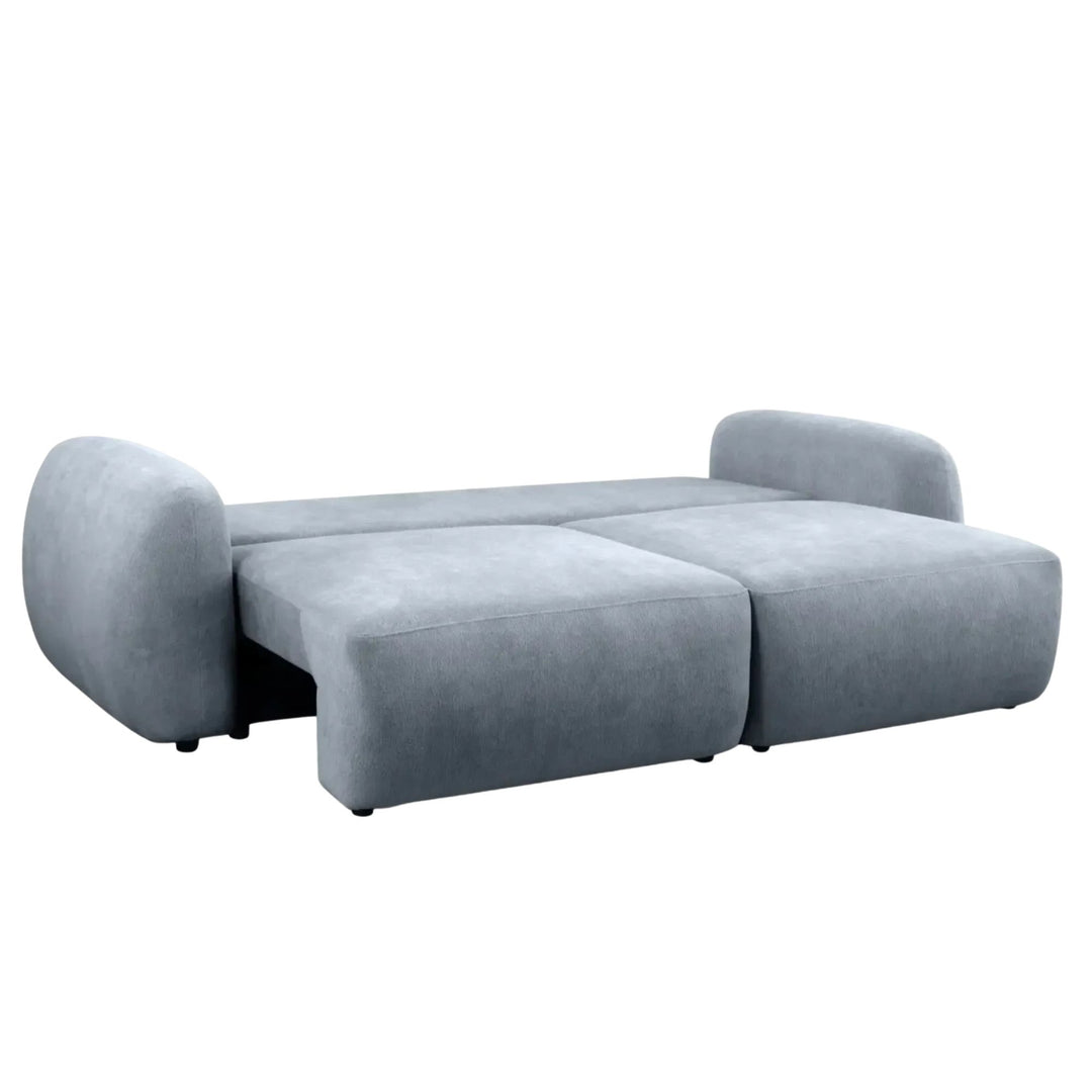 Canapé convertible CASANOVA Martin 2 places en tissu chenille bleu