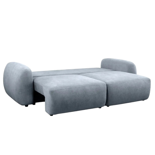 Canapé convertible CASANOVA Martin 2 places en tissu chenille bleu