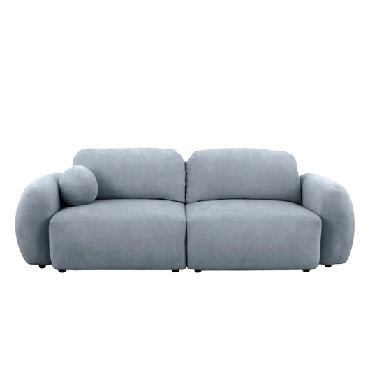 Canapé convertible CASANOVA Martin 2 places en tissu chenille bleu