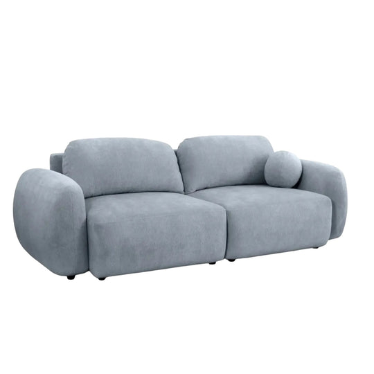 Canapé convertible CASANOVA Martin 2 places en tissu chenille bleu