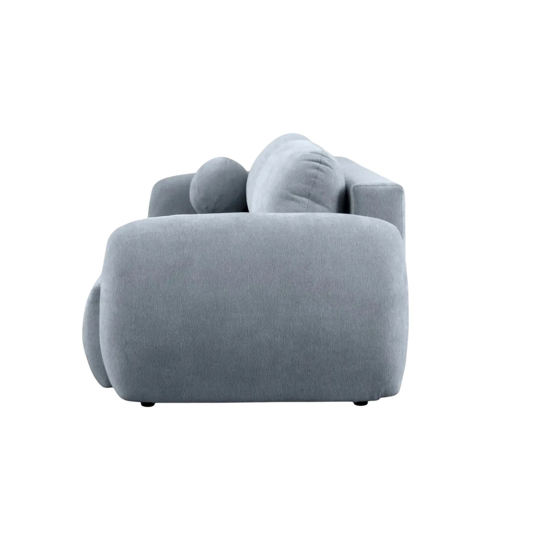 Canapé convertible CASANOVA Martin 2 places en tissu chenille bleu