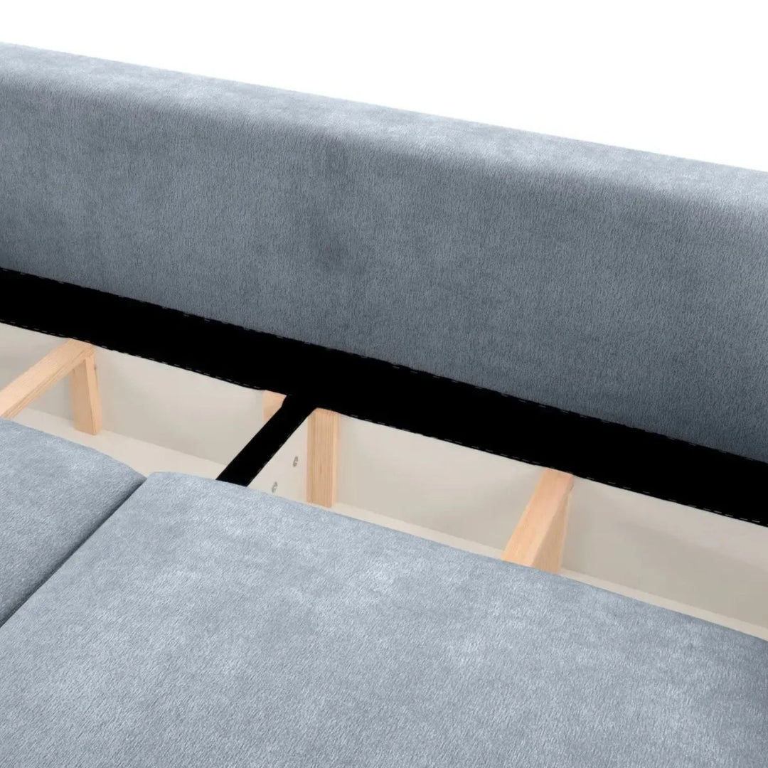 Canapé convertible CASANOVA Martin 2 places en tissu chenille bleu