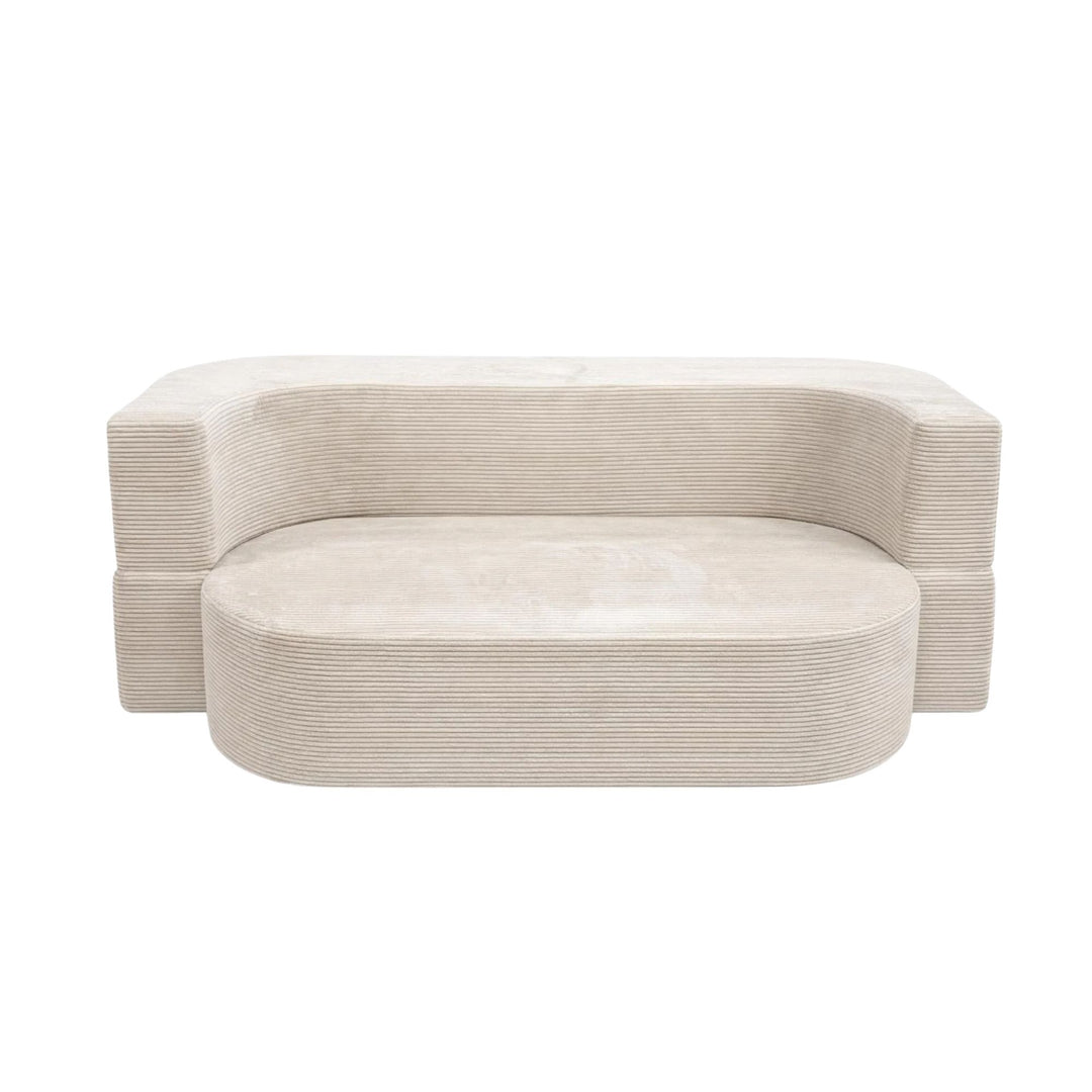 Canapé convertible CASANOVA Veneda 3 places en velours côtelé beige