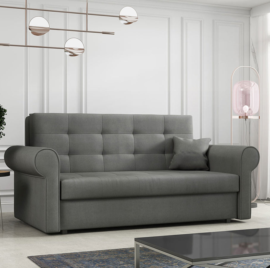 Canapé convertible en tissu gris MOBILIER 1 Columbus 129 (Mono 246)