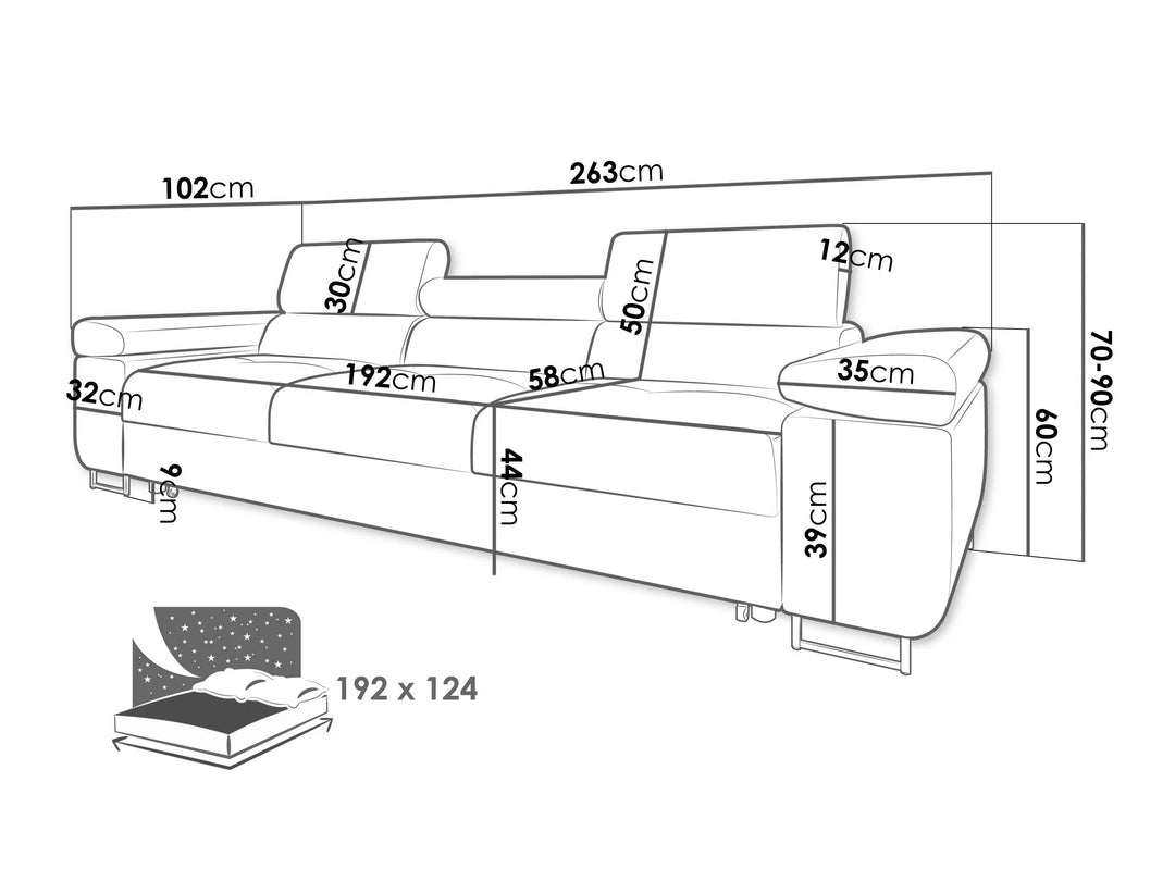 Canapé convertible MOBILIER 1 Comfivo Vinetum (Wave 05)