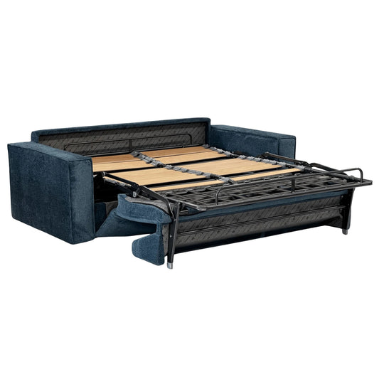 Canapé convertible CONVERTIBLE CENTER Toulon 3 places en velours bleu