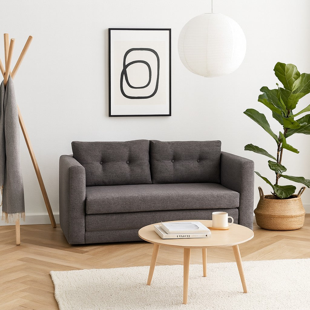 Canapé convertible, tissu texturé, 2 places, Udel SO'HOME