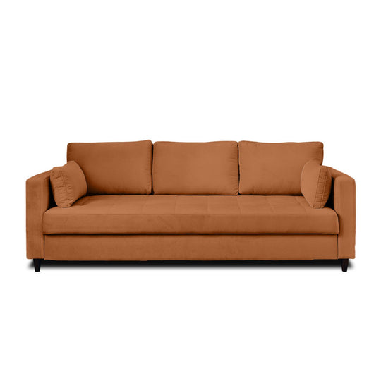 Canapé convertible LISA DESIGN Anna 3 places velours rouille