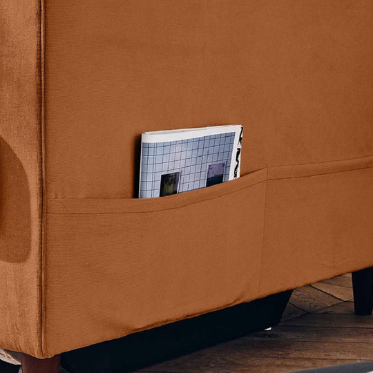 Canapé convertible LISA DESIGN Anna 3 places velours rouille