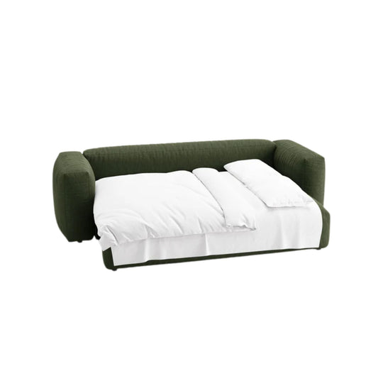 Canapé convertible MICADONI Martina 3 places en tissu vert