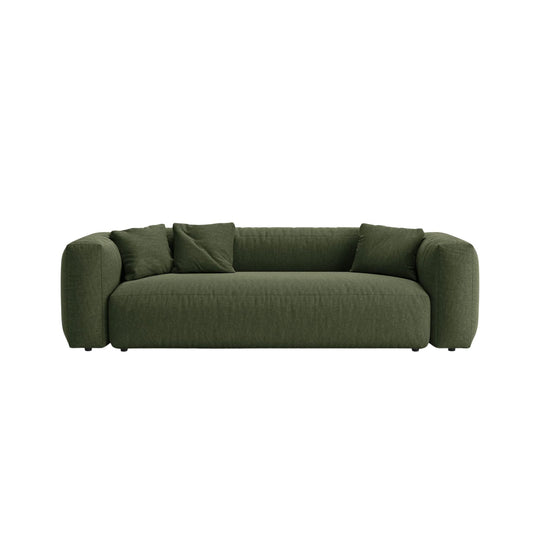 Canapé convertible MICADONI Martina 3 places en tissu vert