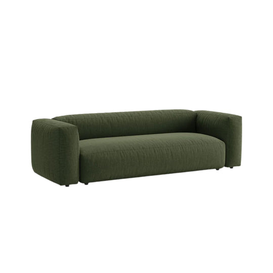 Canapé convertible MICADONI Martina 3 places en tissu vert