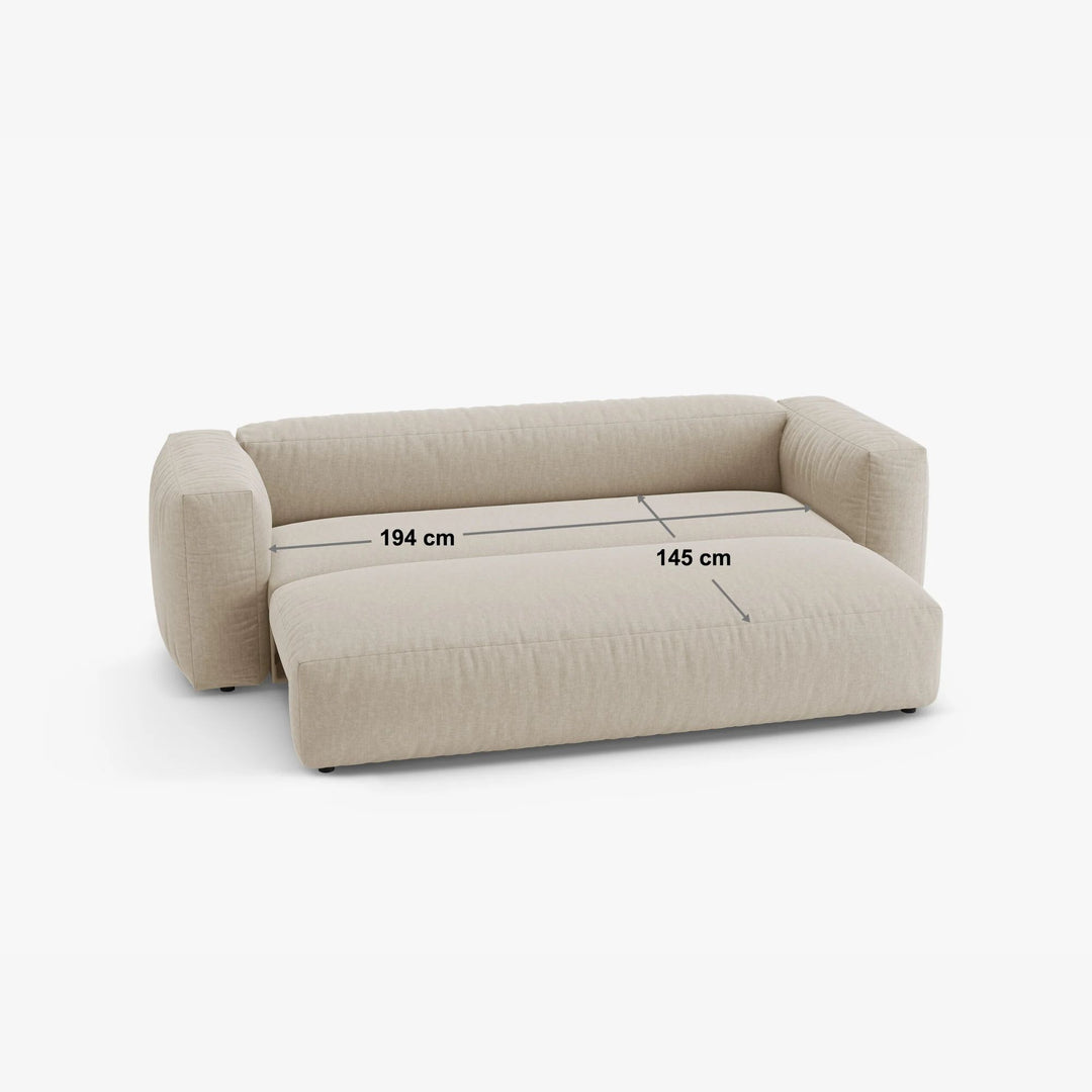 Canapé convertible MICADONI Martina 3 places en tissu vert
