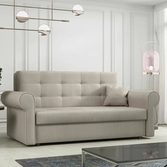 Canapé convertible 2 places beige MOBILIER 1 Columbus 129 (Mono 232)