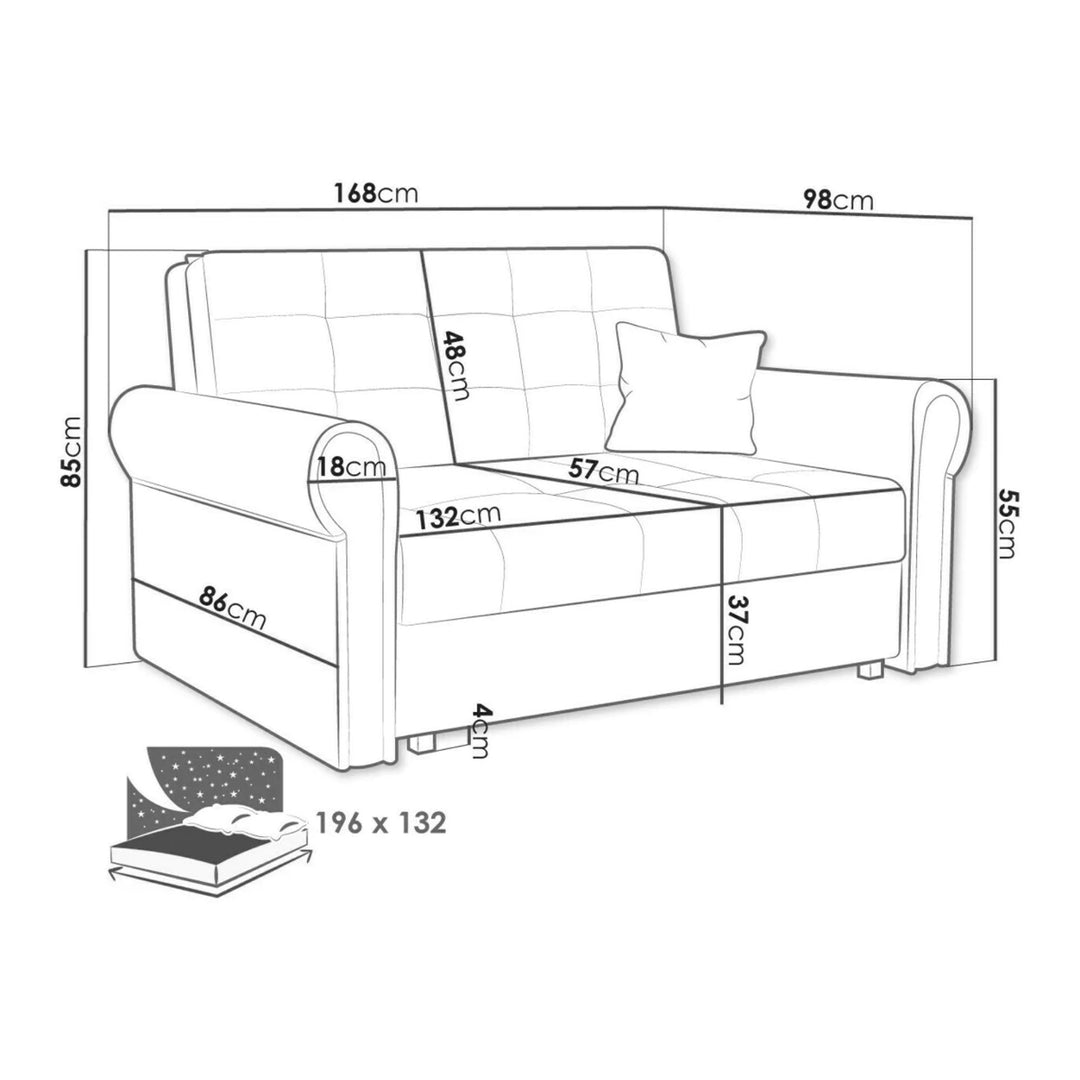 Canapé convertible 2 places beige MOBILIER 1 Columbus 129 (Mono 232)