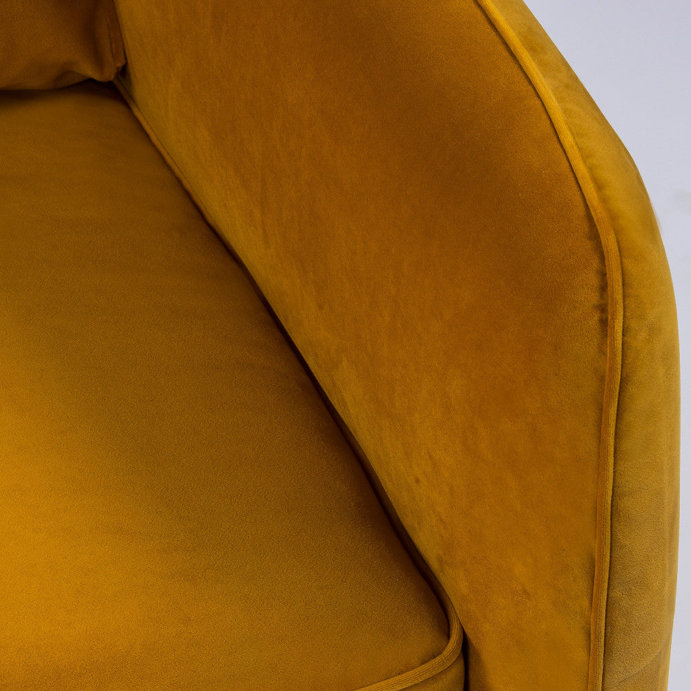 Canapé convertible DRAWER Vornay express 2 places en velours jaune moutarde