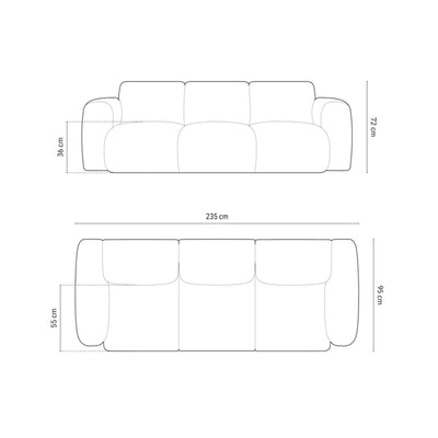 Canapé COSMOPOLITAN DESIGN Nolio 3 places Beige Clair