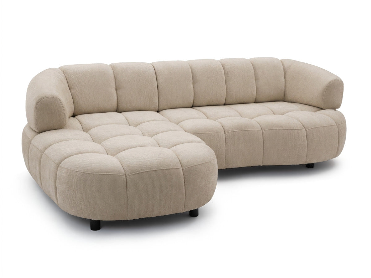 Canapé d'angle gauche convertible BOBOCHIC avance-recule électrique LOVELY tissu chenille