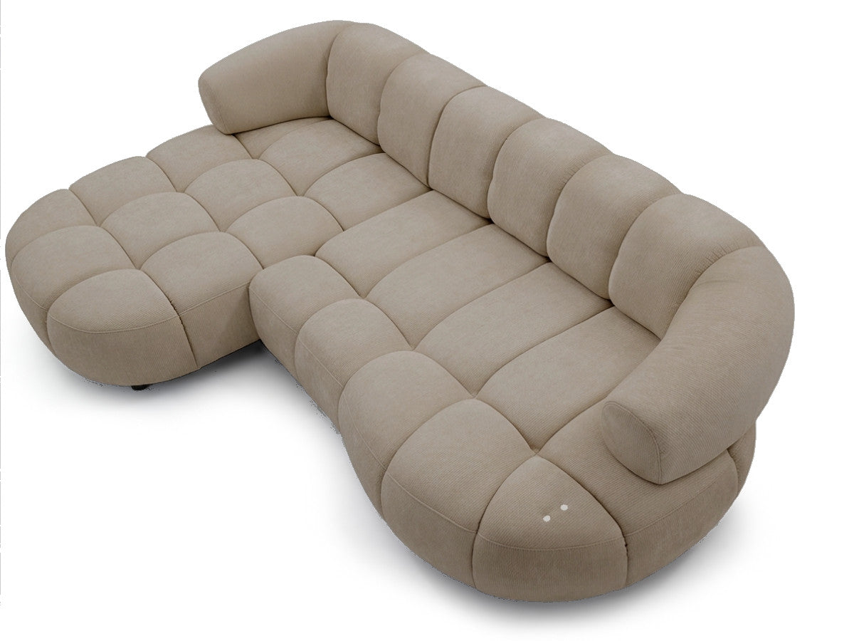 Canapé d'angle gauche convertible BOBOCHIC avance-recule électrique LOVELY tissu chenille