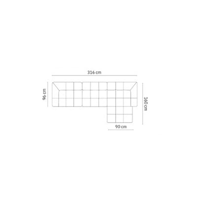 Canapé d'angle droit MAISON HERITAGE Adams 5 places Gris fonçé