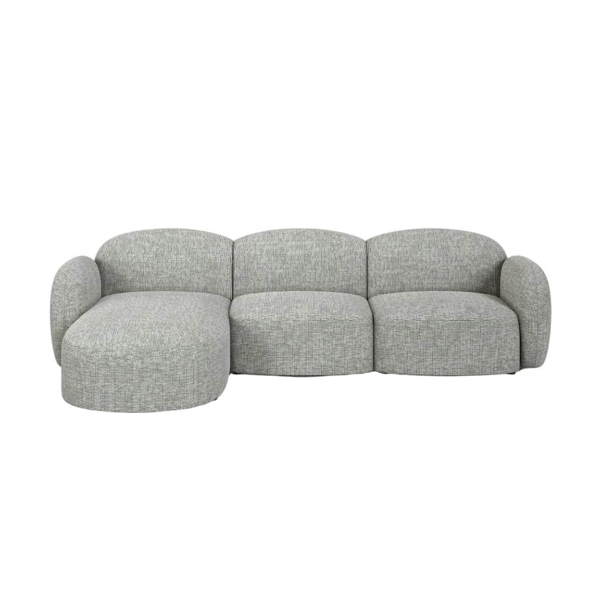 Canapé d'angle gauche MICADONI Blair 4 places en tissu gris