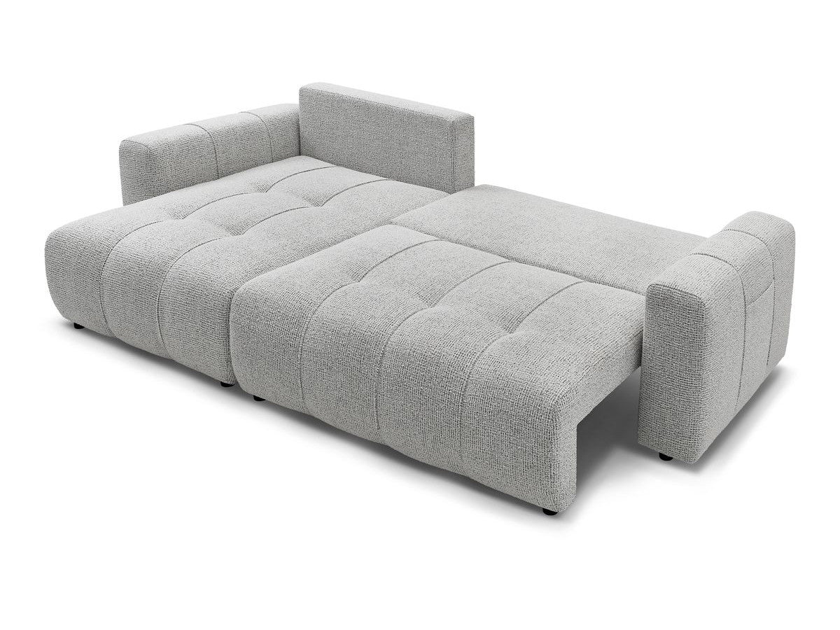 Canapé BOBOCHIC d'angle réversible convertible coffre ARSENE gris clair