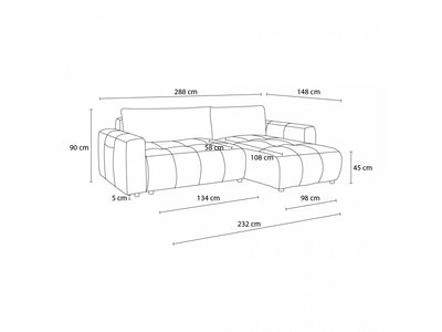 Canapé BOBOCHIC d'angle réversible convertible coffre ARSENE gris clair