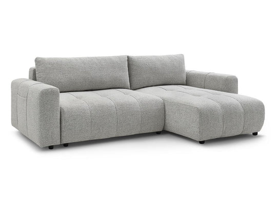 Canapé BOBOCHIC d'angle réversible convertible coffre ARSENE gris clair