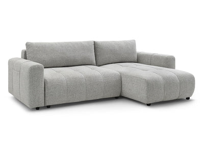Canapé BOBOCHIC d'angle réversible convertible coffre ARSENE gris clair