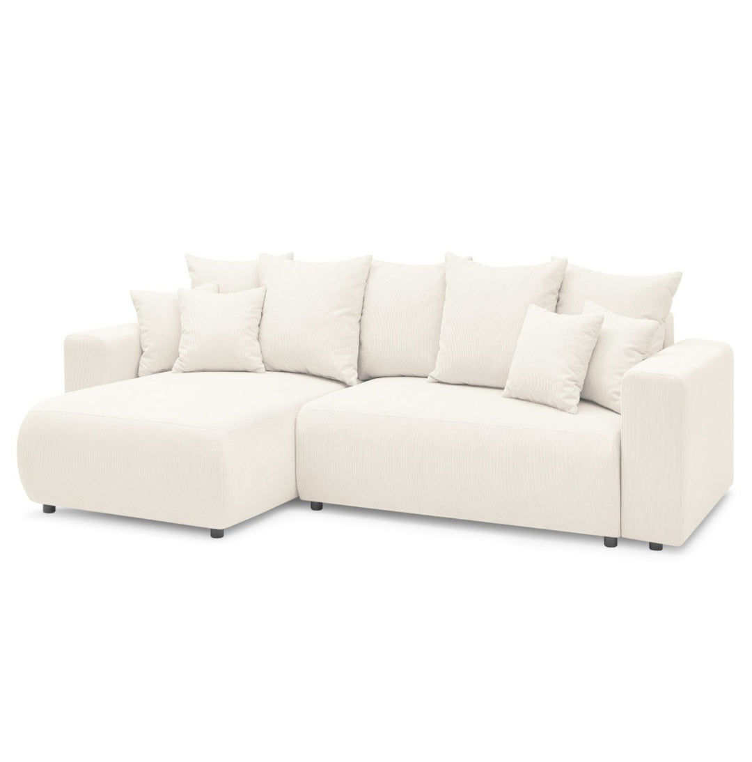 Canapé d'angle réversible convertible coffre BOBOCHIC Envy velours côtelé Beige