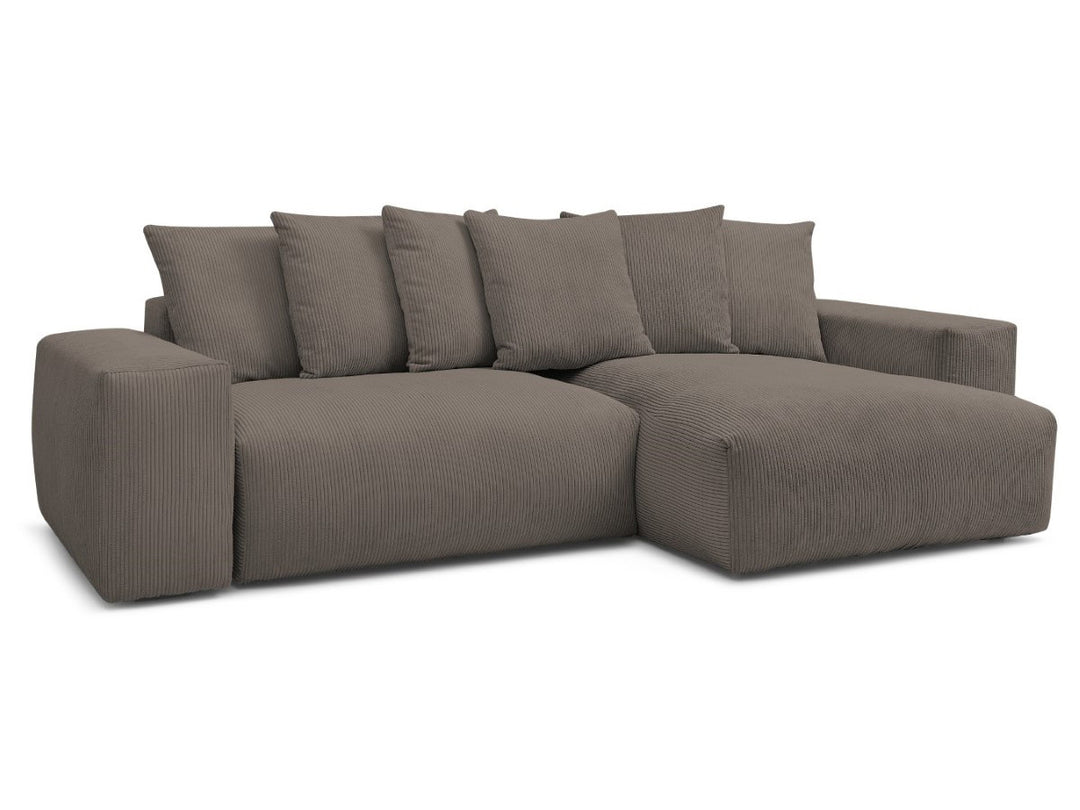 Canapé d'angle BOBOCHIC Voltaire convertible coffre taupe