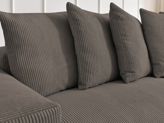 Canapé d'angle BOBOCHIC Voltaire convertible coffre taupe