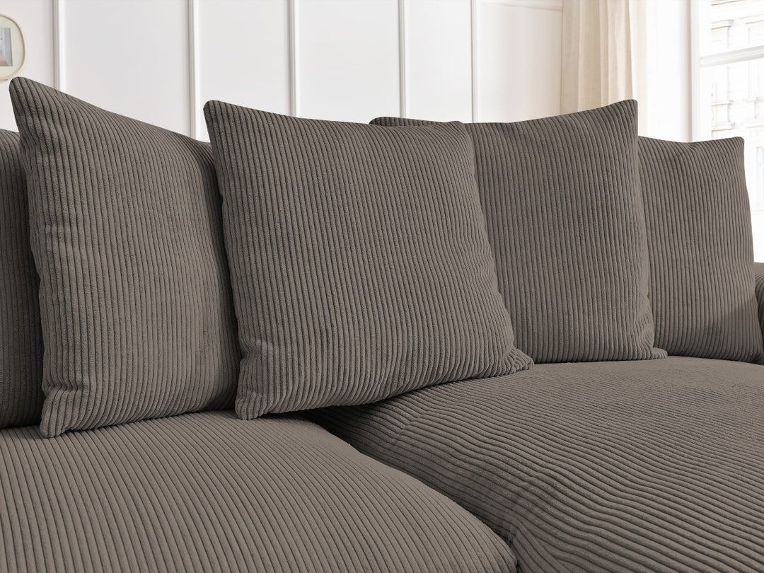 Canapé d'angle BOBOCHIC Voltaire convertible coffre taupe