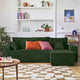Canapé d'angle réversible convertible BESTMOBILIER Cezanne 4 places en velours côtelé vert