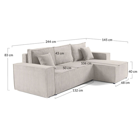 Canapé d'angle réversible convertible BESTMOBILIER Cezanne 4 places en velours côtelé vert